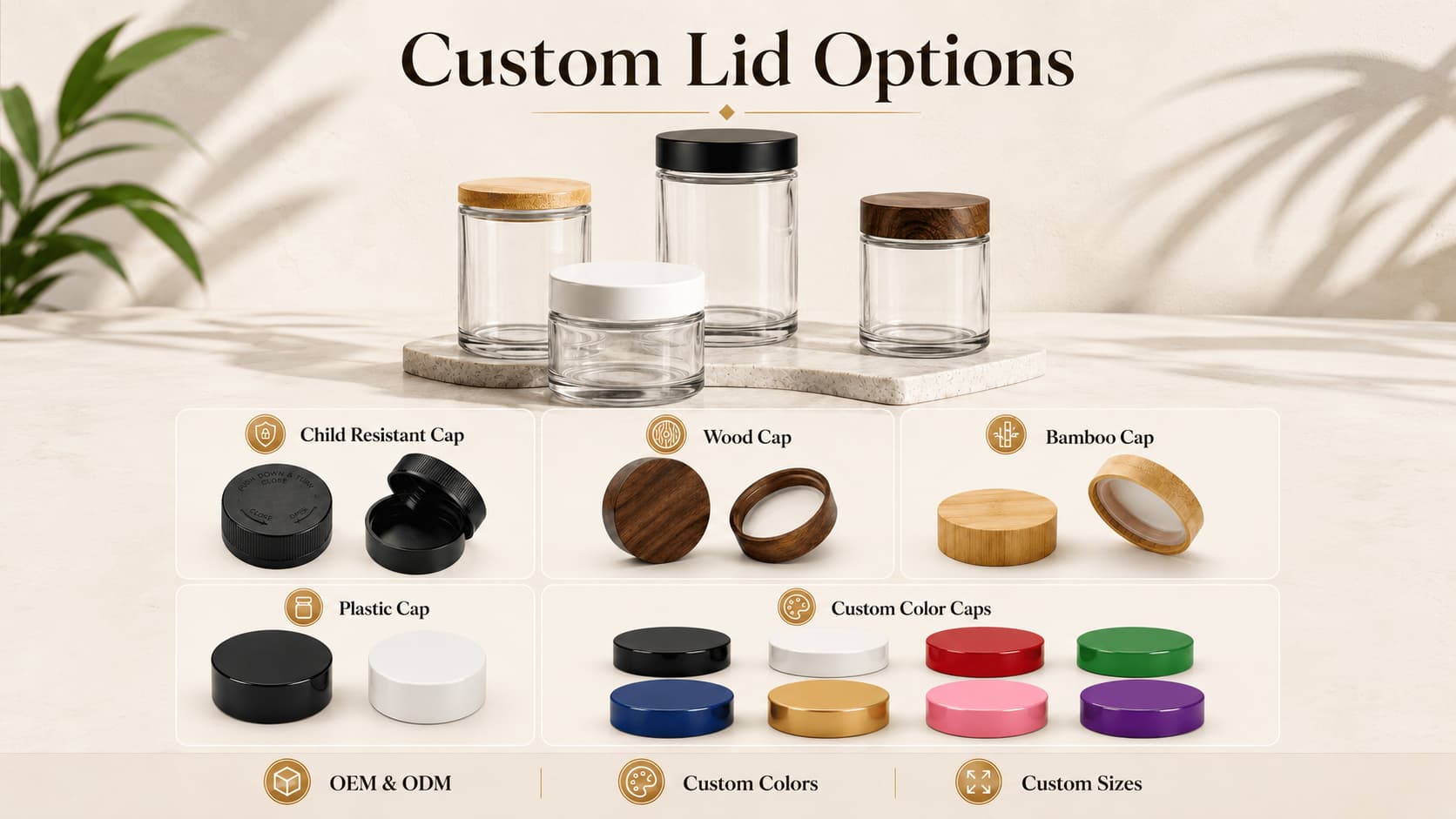 child-resistant glass jar with lid